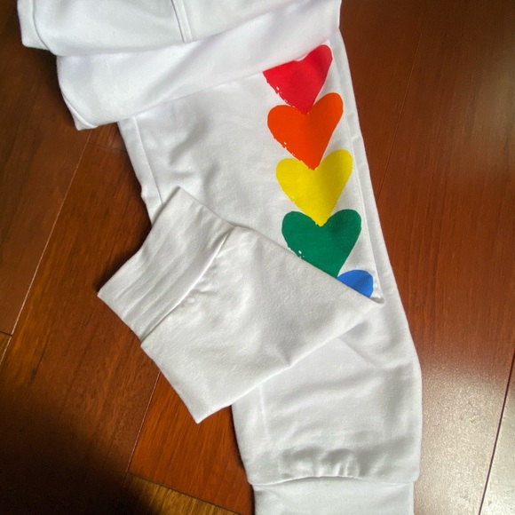 NWOT - Rae Dunn rainbow heart casual joggers Sz S - Picture 2 of 10